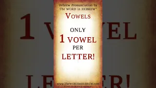 Hebrew Vowels - Intro #shorts #learnhebrew #hebrew