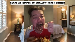 Beavo Attempts To Swallow Roast Dinner! #tiktok #roastdinner #bigup