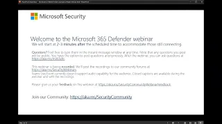 Microsoft 365 Defender webinar: Unified experience for XDR