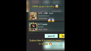 Levinho in My Lobby Made me Friend 😱 #bgmi #pubgmobile #pubgmvip #shorts