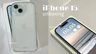  iPhone 15 blue unboxing, accessories & camera test 2024💌