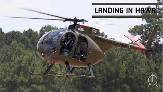 Pilot Perspective - Hughes OH-6 Loach Helicopter Landing in Hawaii