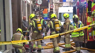 London Fire Brigade on scene of an electrical fire in Mayfair