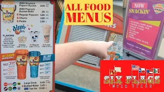 I show you all the menus of all the restaurants at Six Flags Over Texas