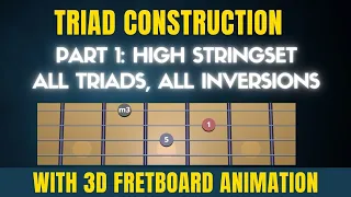 Triad construction part 1: high string set with 3D fretboard animation