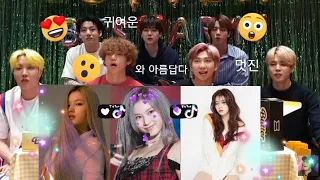 bts reaction to twice sana tiktok compilation part1