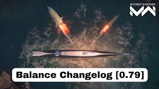 Ship, Aircraft and Equipment New Balance Change after update 0.79 | Modern Warships