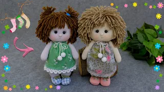 My favorite girls❤️Made from socks, no glue, no sewing machine🧵Soft, warm and very cozy dolls🧦
