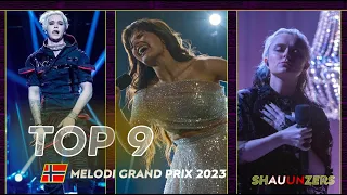 TOP 9 // with PAINFULLY HONEST comments - MELODI GRAND PRIX 2023