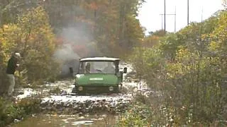 1974 Unimog 406 Doka going through DEEP water/mud w/ XM-47's