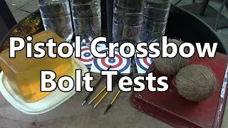 Pistol Crossbow Bolt Tests (ABS, Alu, Bodkin & Broadhead)