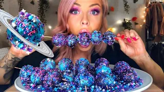 ASMR GALAXY CANDY EDIBLE PLANETS GUMMI EYEBALLS - JELLY & EXTREME CRUNCH EATING SHOW 먹방 MUKBANG