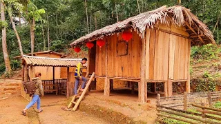 Building life - Cook bamboo shoots - live in a wooden cabin