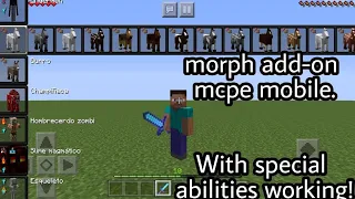Minecraft pe Morph mod add-on 1.16+ FULL ABILITIES! mobile 📲 in phone!