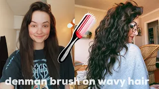 USING THE DENMAN BRUSH on 2a wavy hair