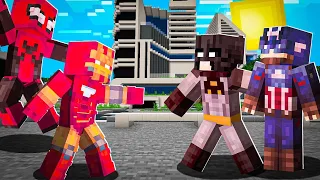 Minecraft Battle with Overpowered Superheroes