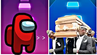 AMONG US SONG VS COFFIN DANCE SONG REMIX TILES HOP 2022 GAMEPLAY ANDROID & IOS #tileshop #among_us