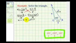 Example:  Solve a Triangle Using the Law of Sines