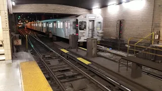 4K - TTC Subway Train Crossover Switching tracks and Reversing Direction in Station