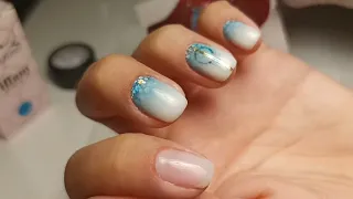 Glitter milky OMBRE technika