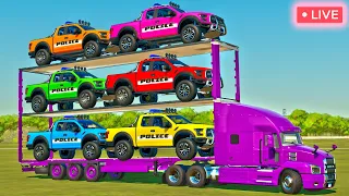 POLICE CARS OF COLORS 4 ! ONLY ONE SUBSCRIPTION WILL MAKE ME HAPPY Farming Simulator 22 | LIVE 4
