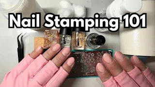 NAIL STAMPING 101/ How To Stamp Over Dip Nails for Beginners