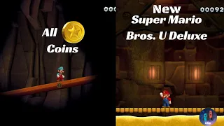 New Super Mario Bros. U Deluxe Layer Cake Desert Levels 3 Midboss Castle All 3 Star Coins