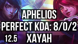 APHELIOS & Thresh vs XAYAH & Rakan (ADC) | 8/0/2, 69% winrate, Legendary | EUW Master | 12.5