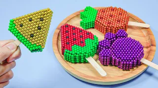 Best Fruit Ice Cream Collection with Magnetic balls -  Magnet Stop Motion & Satisfying video