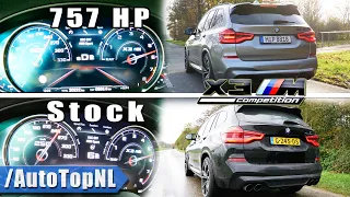 BMW X3M STOCK 510HP vs 757HP TUNED | 0-250KMH & SOUND by AutoTopNL