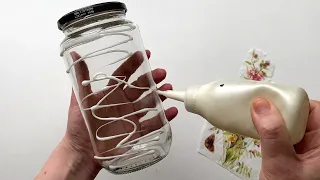 DIY 🍡Wonderful idea of recycling a glass jar into a candy dish | Kitchen decor
