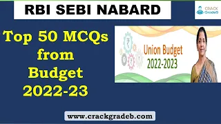 Top 50 MCQs Budget 2022-23 for RBI Grade B