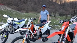 сравнение KTM EXC300, KTM EXC300 6DAYs, Husqvarna TE300 2017 модельного года