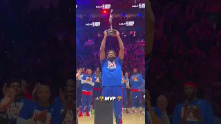 Joel Embiid receives his MVP TROPHY!🏆 #shorts