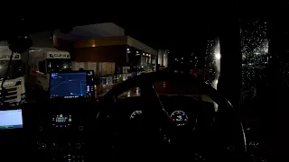 POV DRIVE SCANIA R 450 DRIVING BY NIGHT TRUCK DRIVER UK #40 4K ASMR