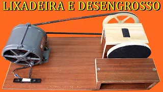 LIXADEIRA DE DISCO CASEIRA DESENGROSSO DE ROLO LIXADEIRA COM MOTOR DE TANQUINHO FERRAMENTAS CASEIRO