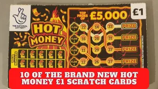 Brand new £1 scratch tickets from the national lottery. 20 of the new Hot Money scratch cards