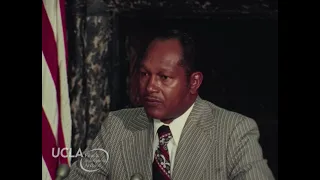 KTLA News: "Mayor Tom Bradley holds press conference on energy conservation" (1974)