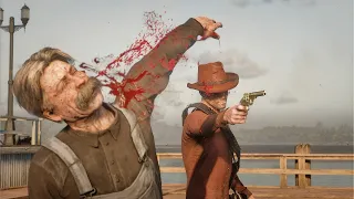 Red Dead Redemption2 - No mercy - stir up trouble - Funny kills Npc's