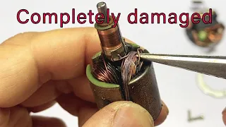 Oh my God.my motor is burnt out.Let's see how I can fix it|How to repair a burned DC motor very easy