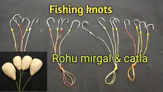 Fishing knots | how to tie 4 hooks | Rohu  mirgal catla fish