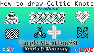 How to draw tangles - Knots & Weaving Tangles  (Celtic Knots Special)  - Tangle Marathon - Day #31