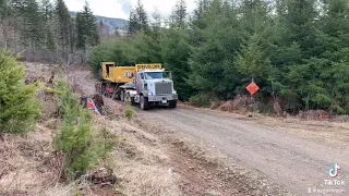 Kenworth c500 hauling a brand new 538 cat log loader