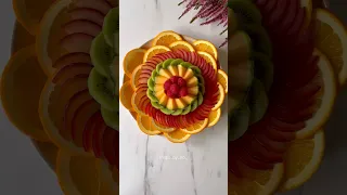 Easy Fruit arrangement  🍊 A simple  & beautiful fruit way to serve Fruit platter✨ #shortvideo