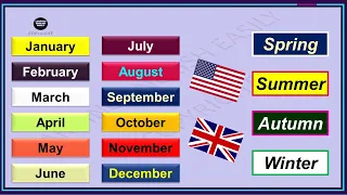 Months and Seasons, English vocabulary for beginners