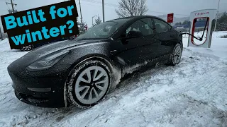 Electric Cars EV DO work in the winter! Tesla Model 3 SR Pt.1