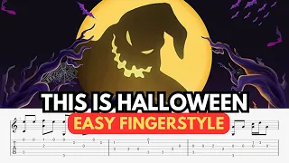 This Is Halloween Easy Fingerstyle Guitar Tab - The Nightmare Before Christmas
