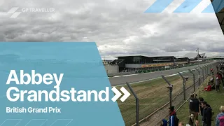 View from the Silverstone Abbey Grandstand at the British Grand Prix.