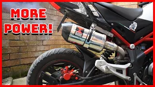 Black Widow exhaust install and sound on benelli tnt 125/135