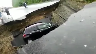 В Амурской области провалилась дорога